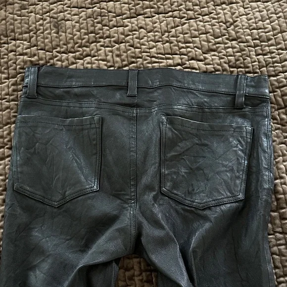 J Brand Jet Black lamb leather jeans pants size 28 see measurements
